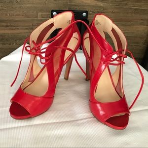 Red high heels.
